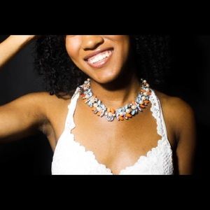 Rhinestone bubble statement necklace